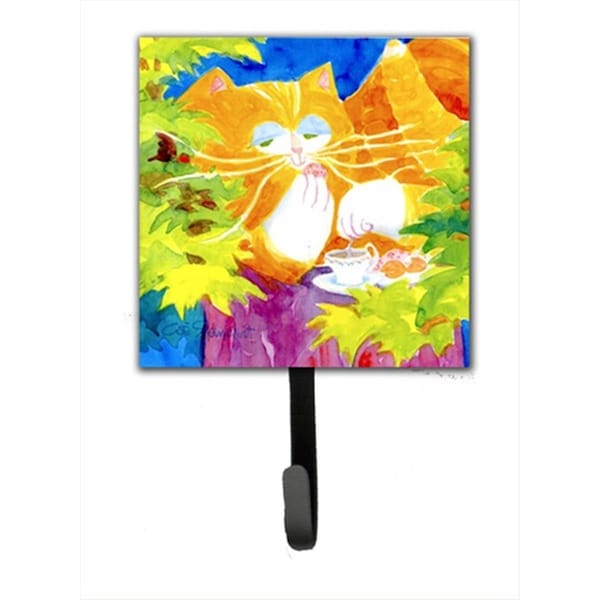 Carolines Treasures 4.25 W x 7 H in. Cat Tea Time Leash Holder Or Key Hook 6101SH4 - main
